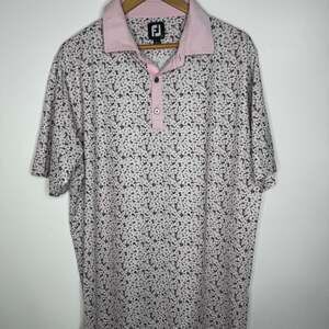 FootJoy Primrose Print Lisle Spread Collar Golf Polo